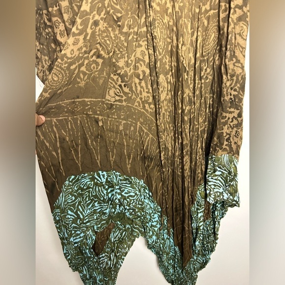 VTG Lotus Traders Plus Size 3X Midi Dress  Batik Tie Tye Boho Asymmetrical Hem - Picture 6 of 16